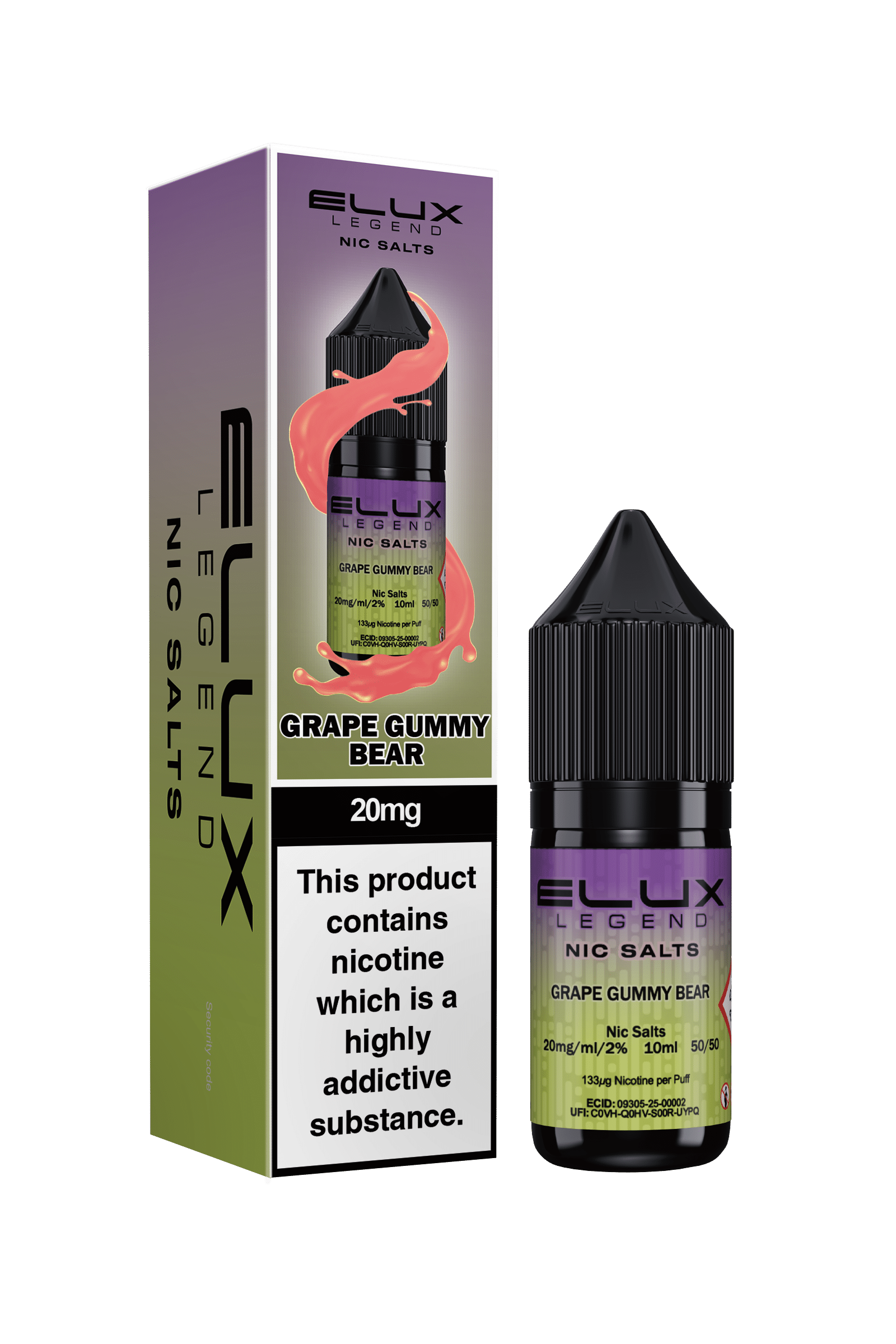 Elux Legend Nic Salts - Grape Gummy Bear - 10ml